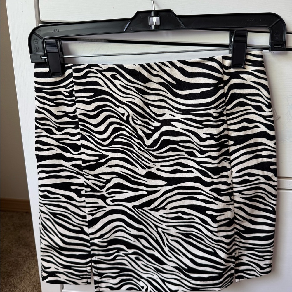 Love on a Hanger Zebra Print Ruched Mini Skirt